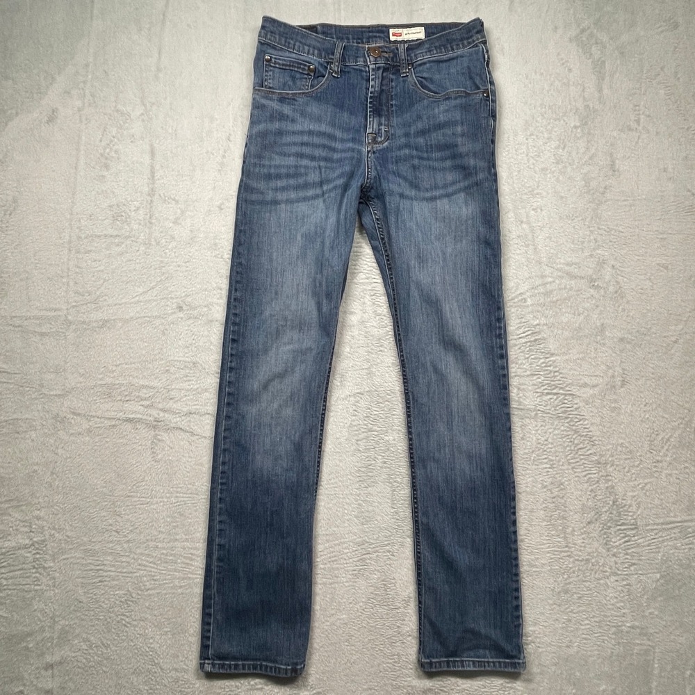 Wrangler Slim Straight Jeans Mens 29x32 Blue Medium Wash Stretch